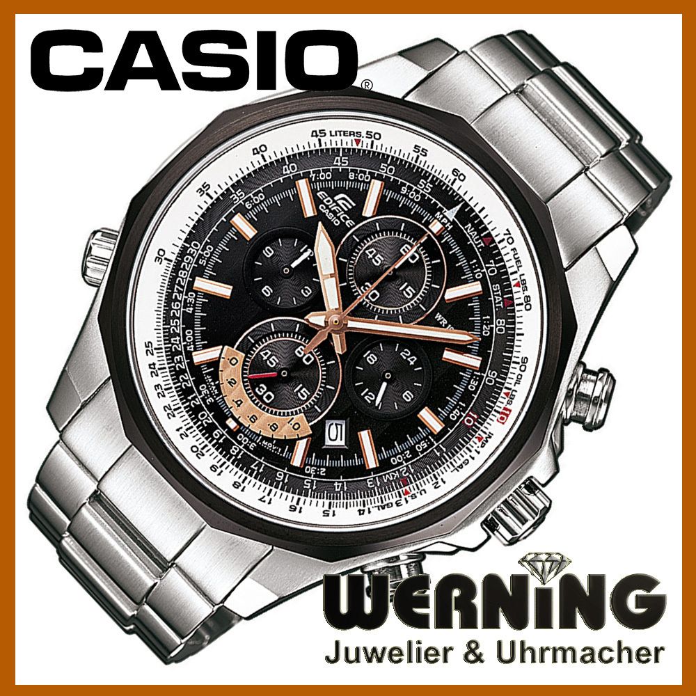 Casio Edifice Herren Uhr Chronograph Flieger Uhr Day/Date EFR 507D