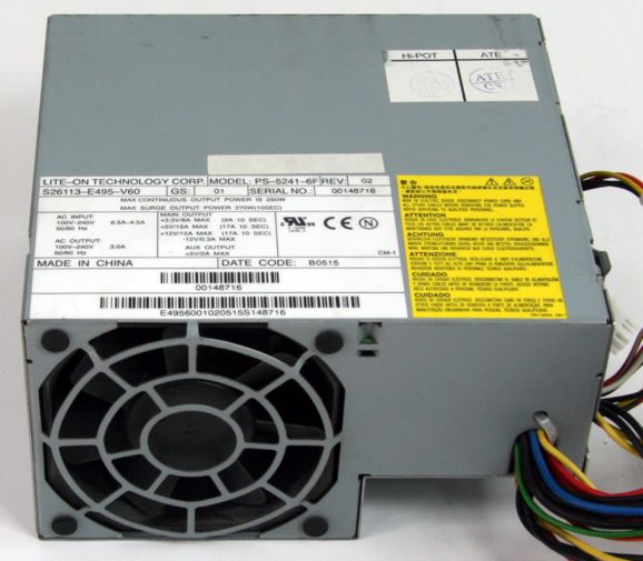 LiteOn PS 5241 6F 250W 20pATX S26113 E495 V60 Fujitsu Scenic E620