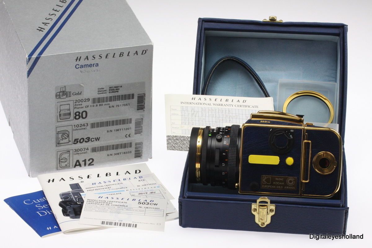 Very rare Hasselblad 503CW ( 503 CW ) Gold / Bleu Set 7392544110769