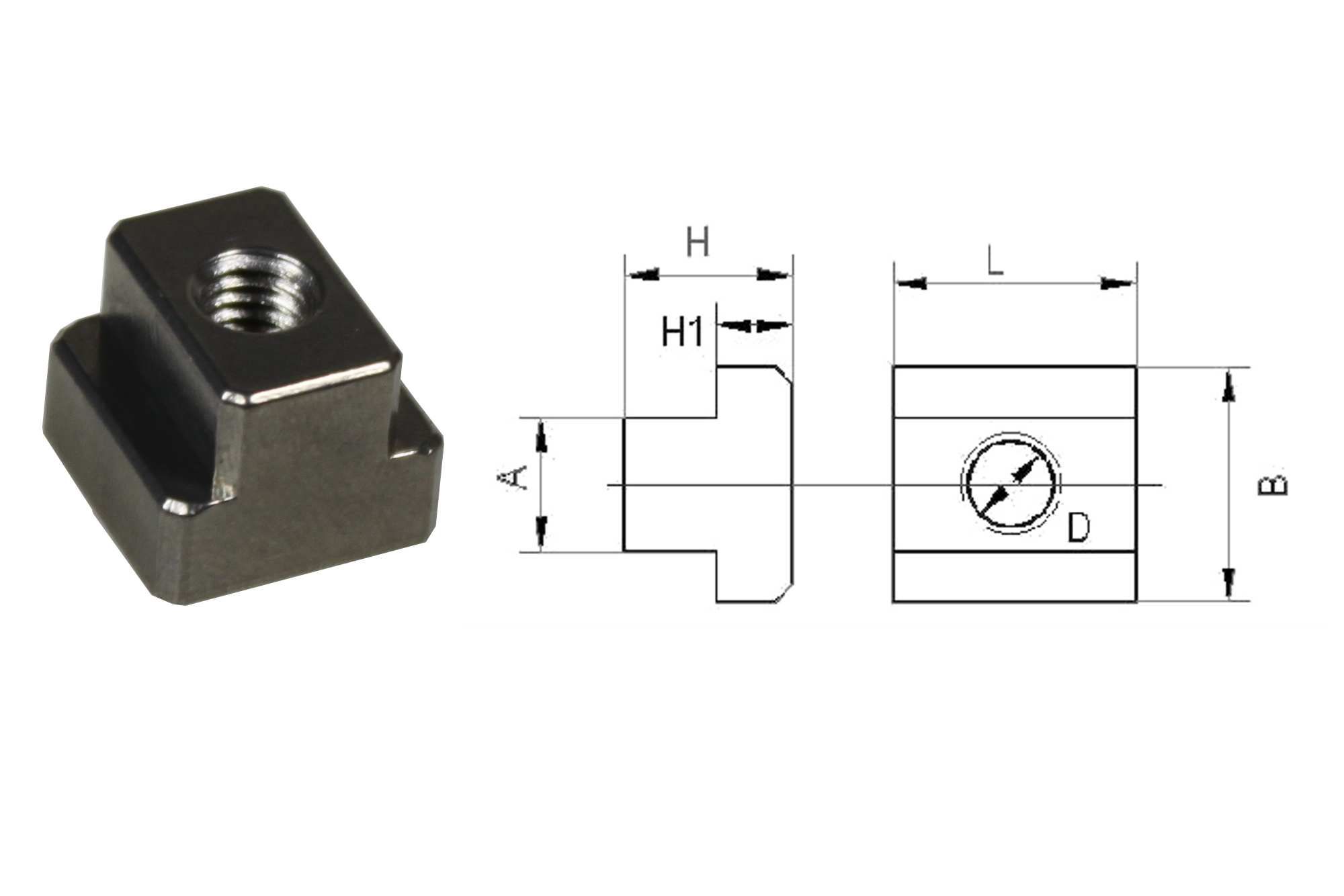 Aluminium T Nutensteine nach DIN 508, M6 15x15mm für T Nutenplatte