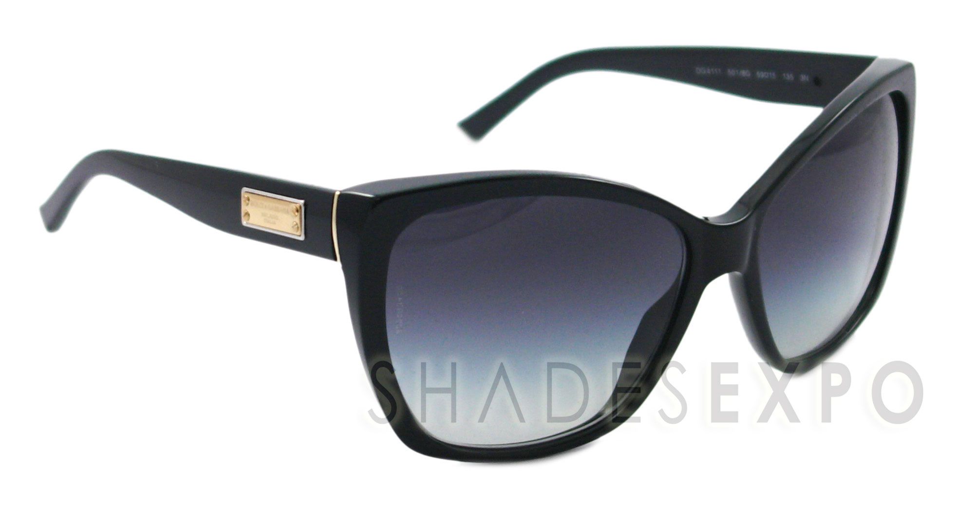 &GABBANA D&G DG Sunglasses DG 4111 BLACK 501/8G DG4111 AUTH