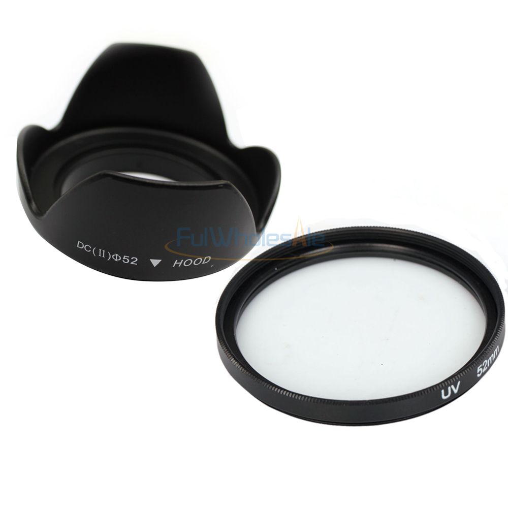 New 52mm Flower Lens Hood + UV Filter for Nikon D3100 D5000 D3000 D40