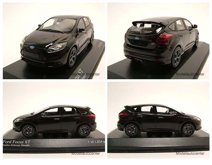 Ford Focus ST 2011 schwarz metallic, Modellauto 143 / Minichamps