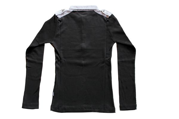 Langarmshirt mit Kragen und Knopfleiste