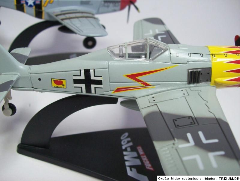 Schuco Mustang P 51 und Fokke Wulf FW 190 Modellflugzeuge Standmodelle