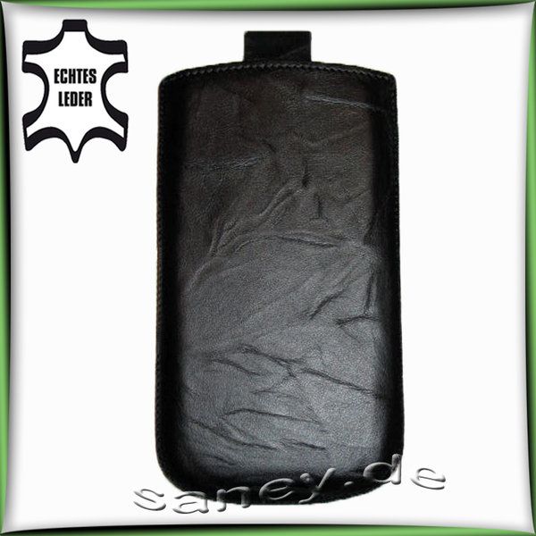 Samsung S5660 Galaxy Gio Tasche fuer Schutz Handy Echt Leder Slide