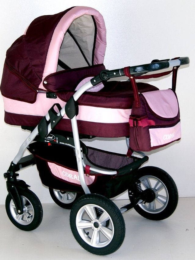 in1 Kombi Kinderwagen & Buggy CORAL Dark Rosa Rosa Neu /OVP C02