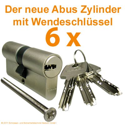 6x gleichschliessend ABUS Profilzylinder Schloss EC550 Laenge nach