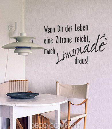 luxurioeses WANDTATTOO Spruch Kueche Wenn dir das Leben W560 schwarz