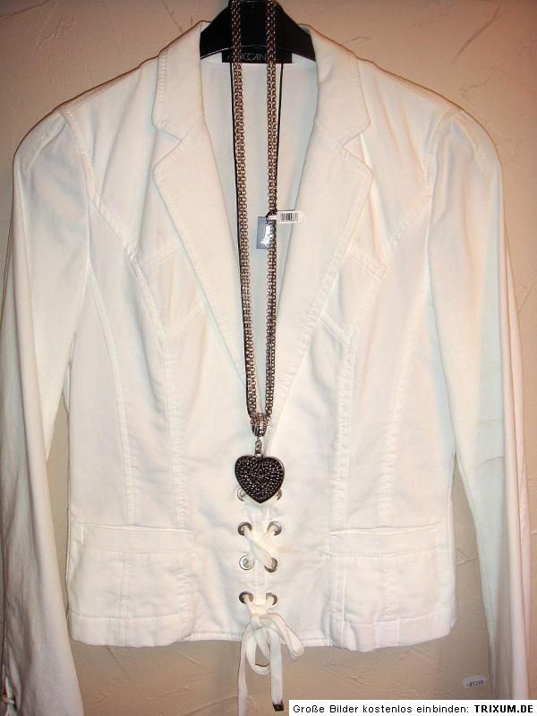 MARC CAIN SALE ** Blazer NP 229 € Trendy Kurz Jacke weiss Gr 3 = M