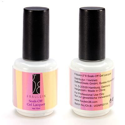 Fräulein3°8 Glitter Pink Soak off UV Gel Polish 15ml UK