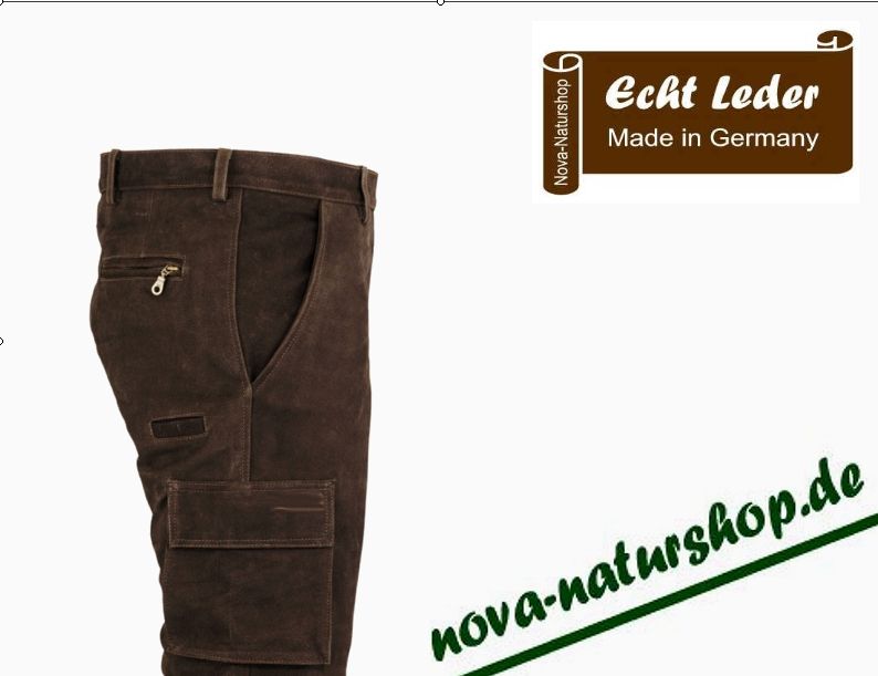 Lederhose Nova 604 Jagd, Cargohose, Nubukleder