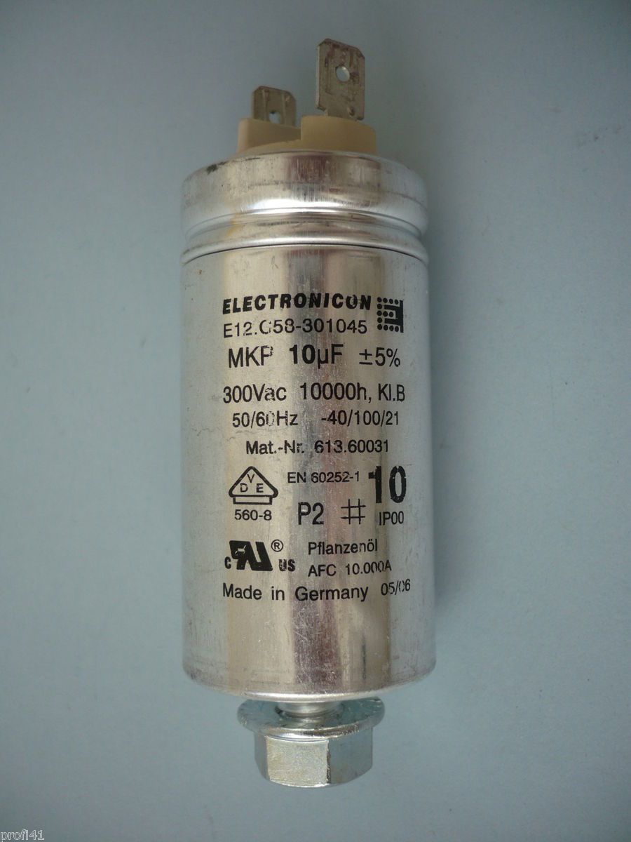  Motor Anlaufkondensator ELECTRONICON 613 60031 MKP 10uF EN60252 1