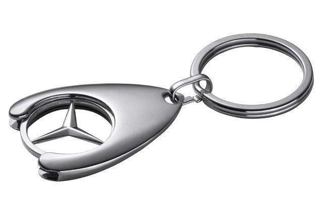 Schlüsselanhänger Einkaufschip Chip Stern Chrom Mercedes Benz