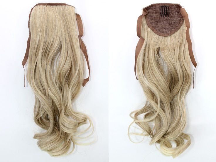 Haarteil ZOPF Blond Mix wellig 45cm YZF TC18 24BT613 Band Klammer