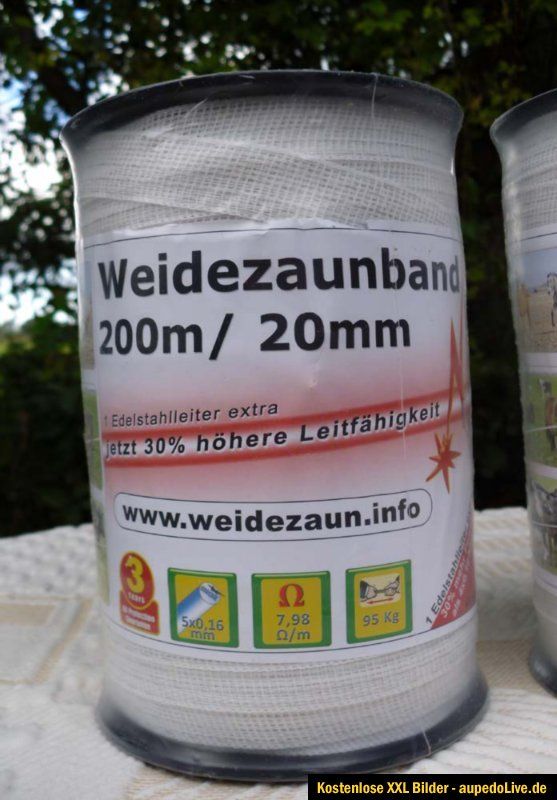 400 Meter Weidezaunband 20 mm mit 5 Niro Leiter Weidezaun Band