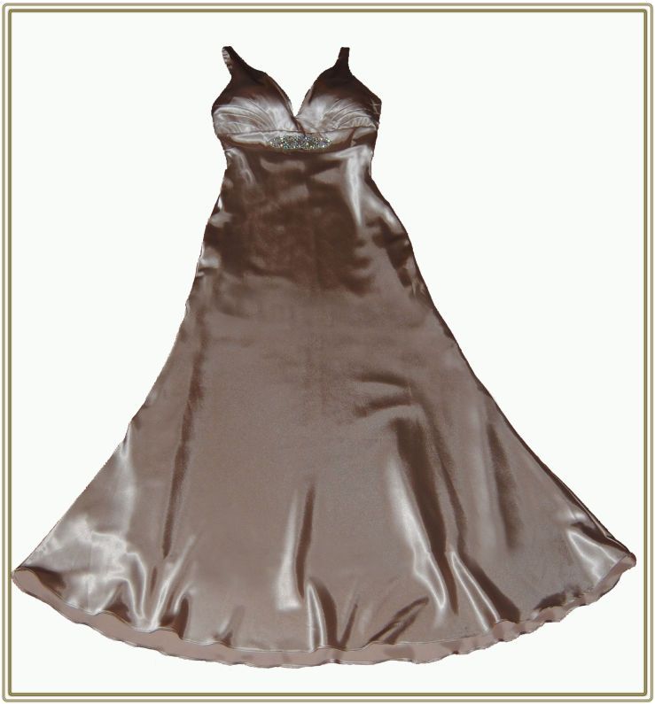 Abendkleid, Ballkleid, Hochzeitskleid mit Brosche NeU GRÖßE 34 42