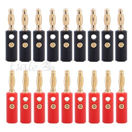 20X 4mm Bananenstecker Banane Lautsprecher Stecker Rot