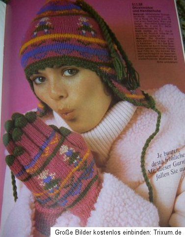 Mützen Handschuhe Schals zum Stricken und Häkeln Burda 1980 Bilder