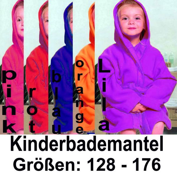 Kinder Bademantel Fleece Kapuze Plüsch Größen  Farbwahl