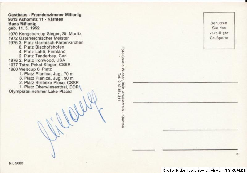 Hans Millonig TOP AK 80er Jahre Orig. Sign. +A 13048