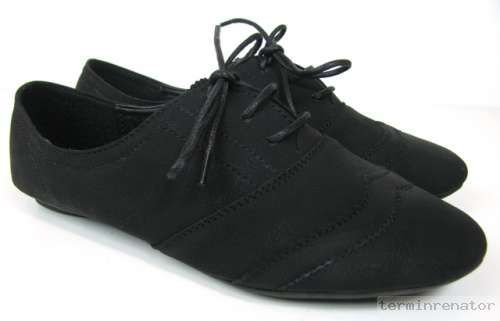 Damen Schnürer Schnürschuhe Schuhe Jazz Flats Halbschuh