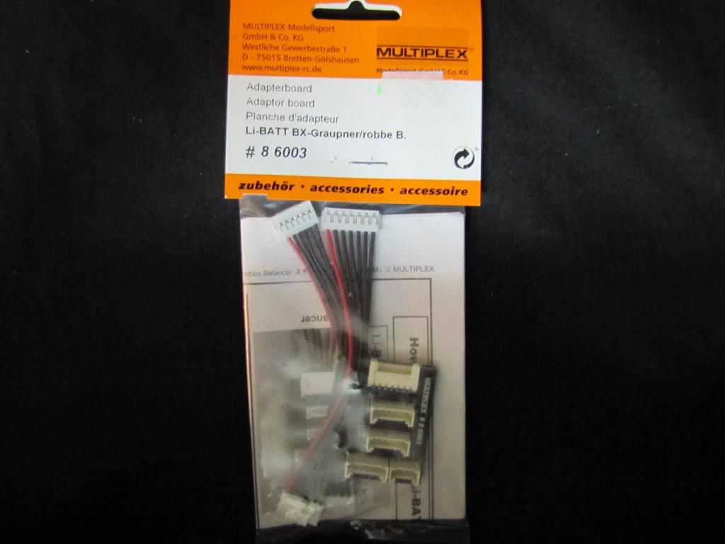 MULTIPLEX 86003 Adaptersatz Li BATT an Graup NEU&OVP HA 685