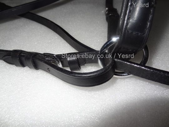 YESRD Genuine Leather Horse Bitless Bridle with Reins