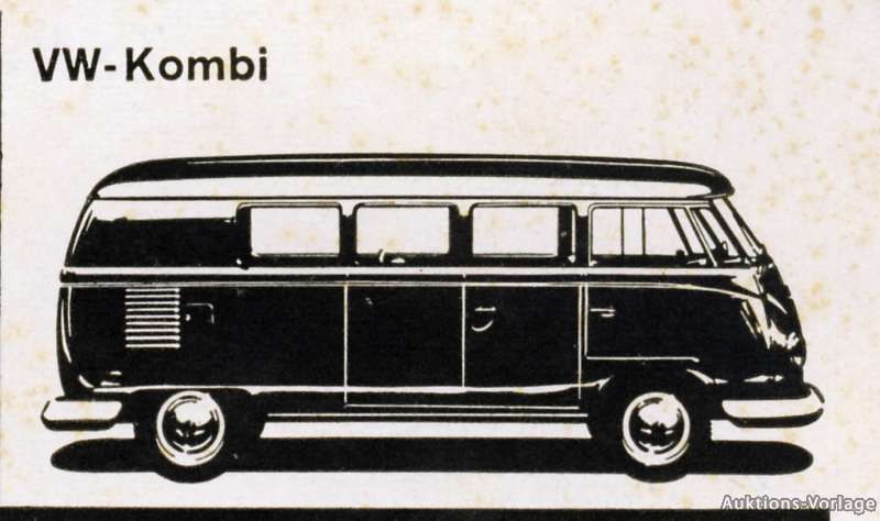 VW Bus T1 Bully Reklame 1959 Pritsche Kombi Kasten wow