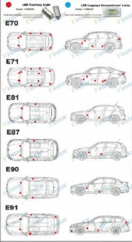 LED Innenbeleuchtung/ Innenraumbeleuchtung BMW/ MINI E60 E61 E63 E64