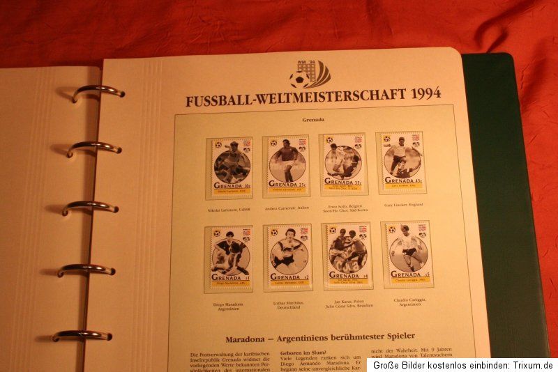 Umfangreiche Briefmarkensammlung WM 1994 Fussball USA World Cup