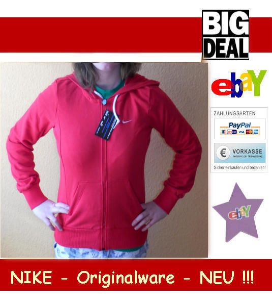 Original NIKE Damen   Sweatjacke Farbe rot   Größe S