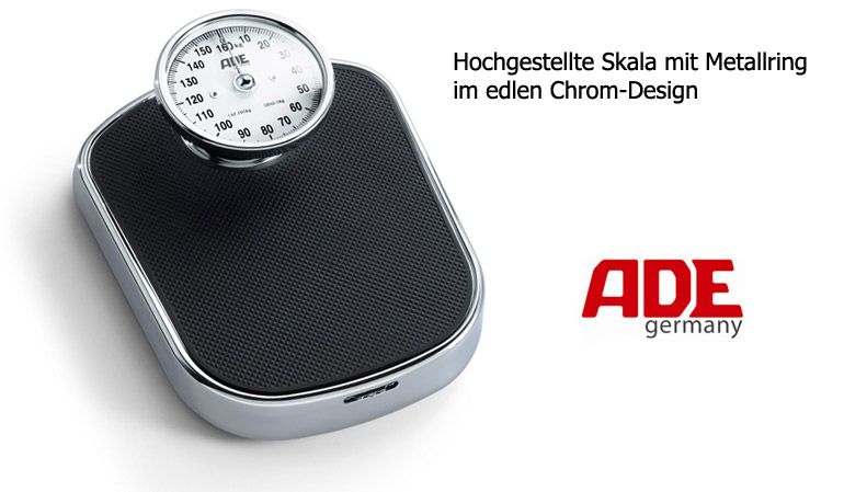 ADE GERMANY RETRO CHROM PERSONENWAAGE MECHANISCH KÖRPERWAAGE ANALOG