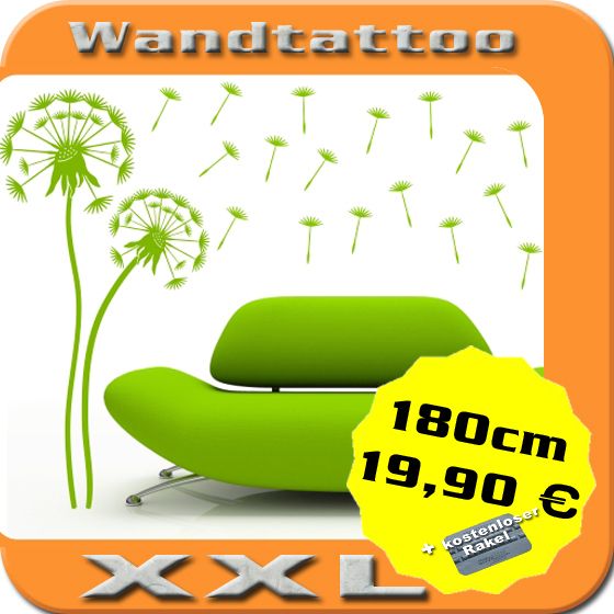 Wandtattoo 2 x Pusteblume 180cm x 50cm und 125cm x 51cm