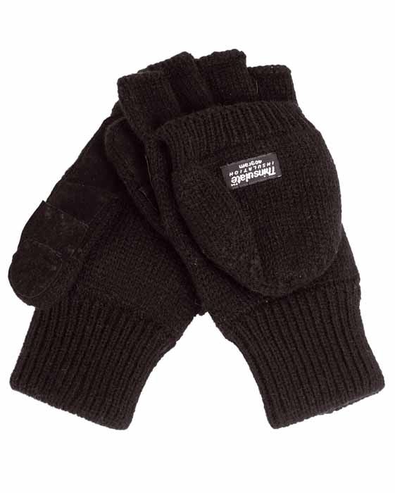 Klapp  Handschuhe Thinsulate,Fingerlinge, schwarz  NEU 