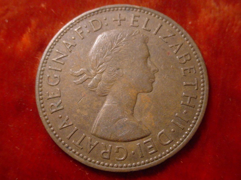 BRITAIN 1964 ONE PENNY ELIZABETH II DEI GRATIA REGINA F D 705