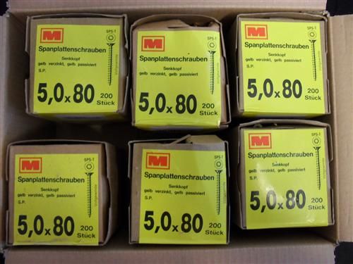 Apolo MEA Spanplattenschrauben Holzschrauben Torx 5,0 x 80 VG NEU #707