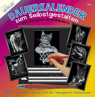 Scraper  Kratzbilder Dauerkalender zum Selbstgestalten ab 8 Jahre neu