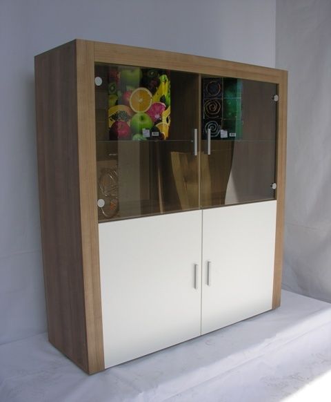 Highboard Vitrine Kommode Sideboard Mod.V713 (N/W)