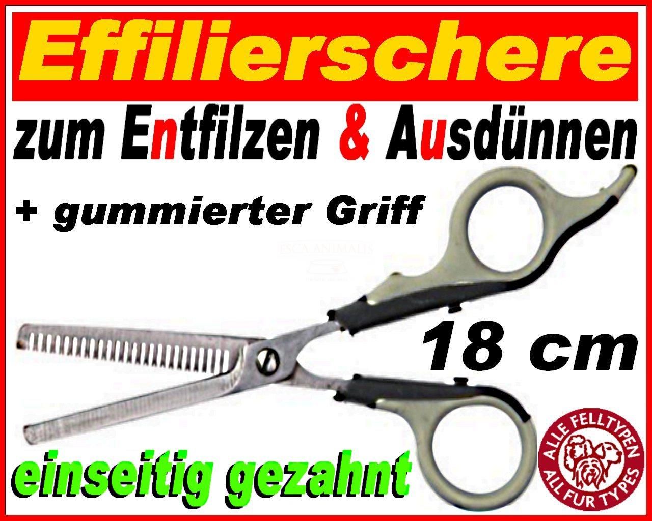 Effilierschere einseitig verzahnt Fell Schere 18 cm Modellierschere