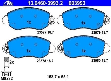 ATE Bremsbelagsatz 13.0460 3993.2 vorne FORD