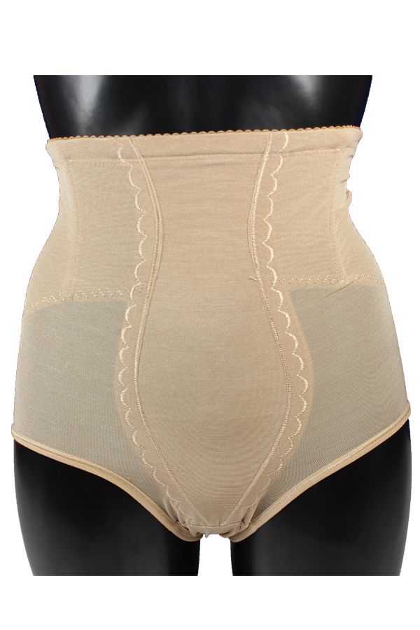 Taillen Form Slip Mieder mit Stäbchen beige Bauchweg Shapwear Hose