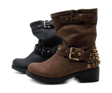 Stiefeletten mit Nieten Stiefel Ankle Boots Trend Schuhe Damenschuhe