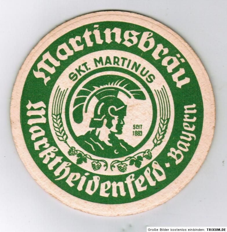 BD Bierdeckel Bierfilz Martinsbräu Marktheidenfeld