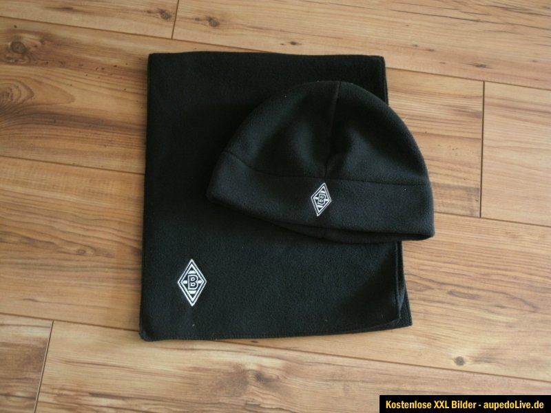 Borussia Mönchengladbach VIP SET Schal + Wintermütze aus Fleece