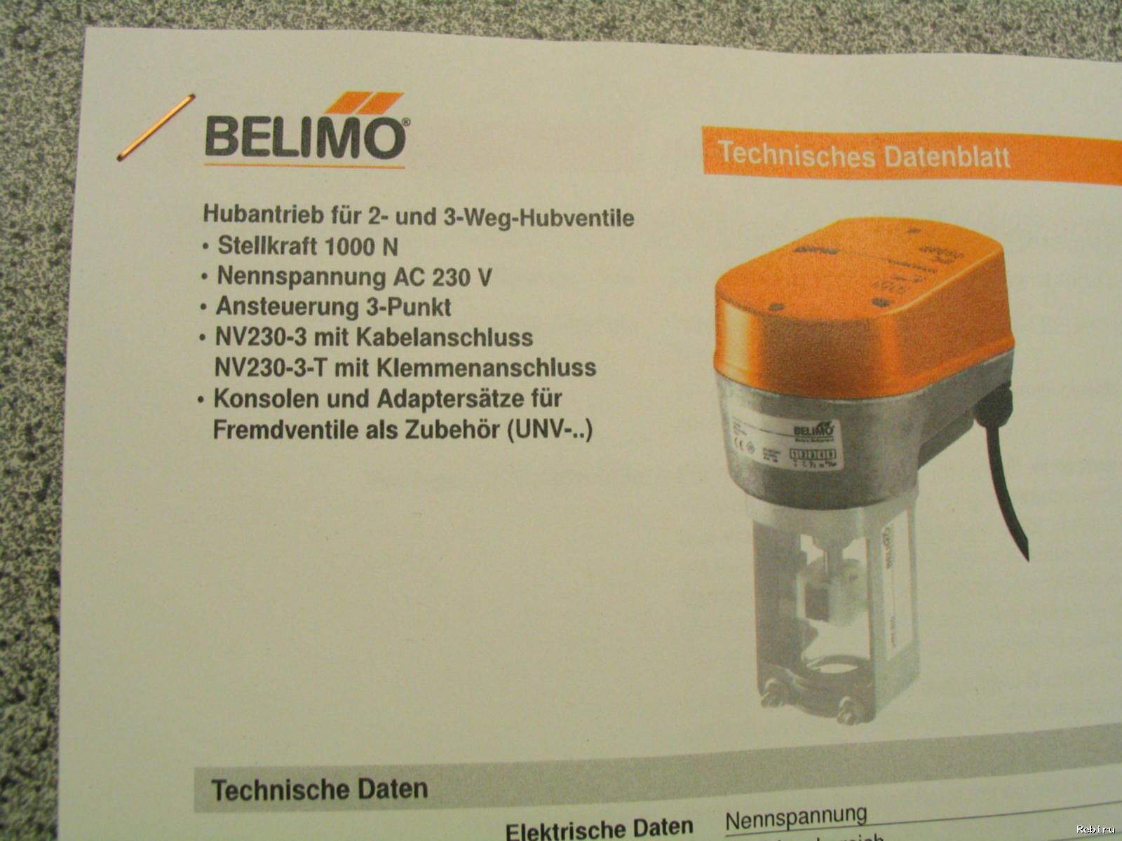 Belimo Hubantrieb Linearantrieb NV230 3 230 Volt +Konsole UNV 002 (F