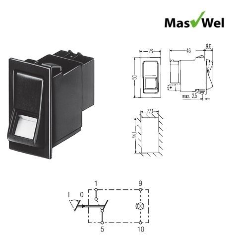 Hella Wippentaster 1 0 Taster Schalter KFZ Truck LKW 6GM 004 570 767