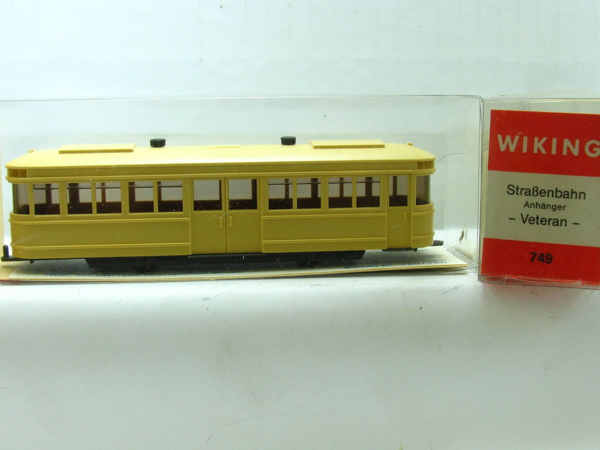 Wiking H0 187 Nr 749 Straßenbahn Anhänger Veteran (SZ 5015)