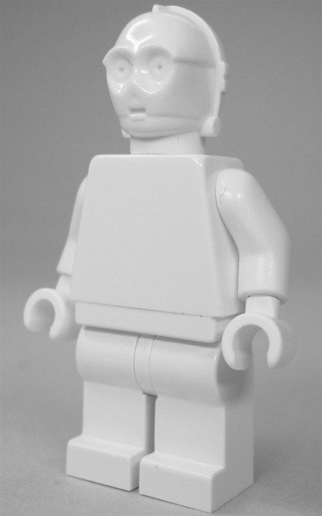 LEGO Star Wars C 3PO / K 3PO Prototyp, komplett in weiß, ohne