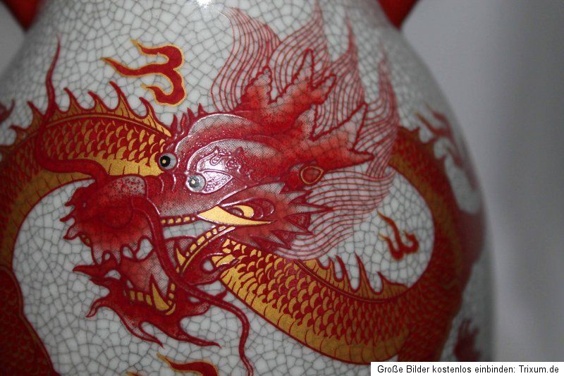 alte China chinesische Drachen Vase Signatur Porzellan chinese Dragon